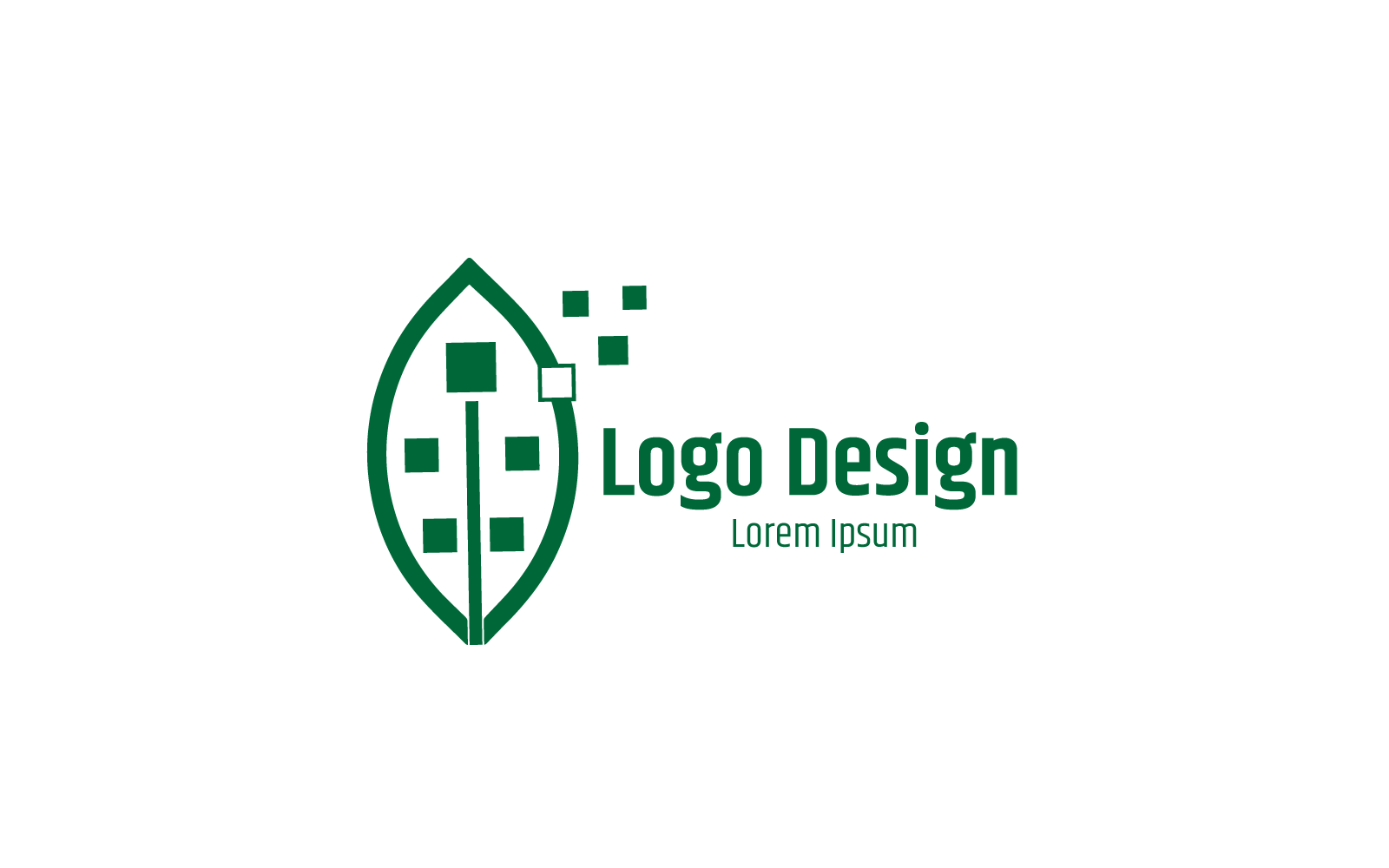 Proste i cyfrowe logo liścia