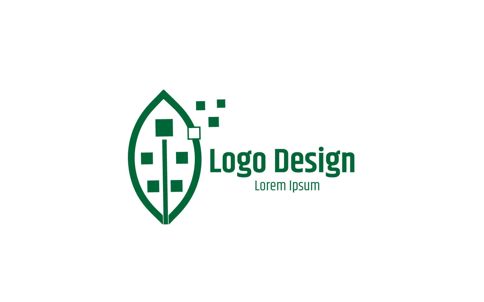 Simple And Digital Leaf Logo