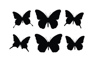 Butterfly flying silhouette vector