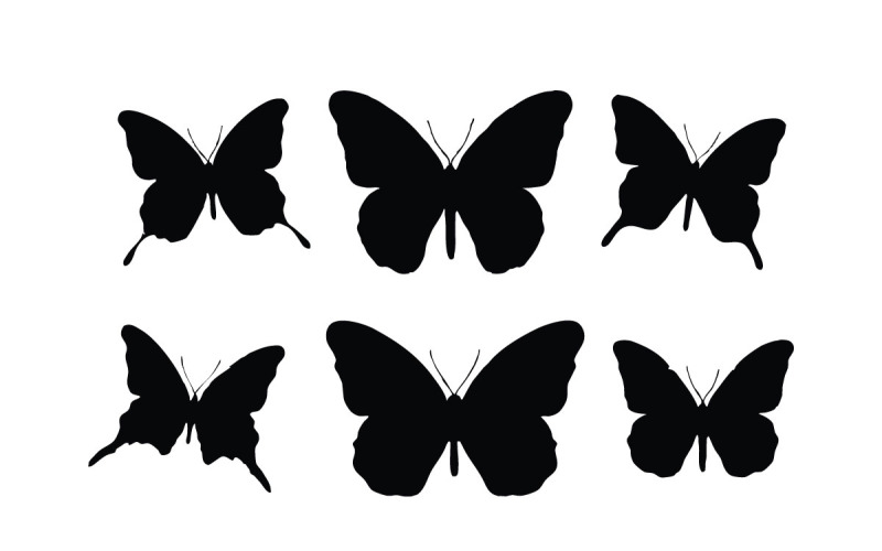Butterfly flying silhouette vector Illustration