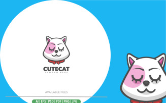 Cat cartoon mascot design illustration
