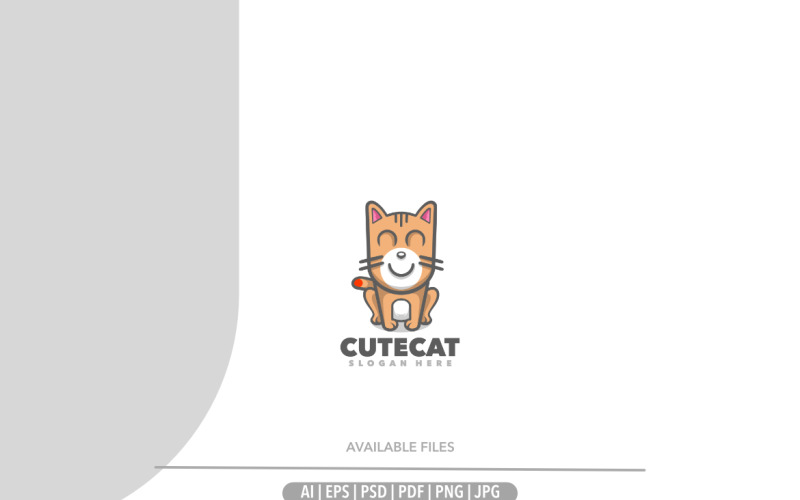 Cat cute mascot logo template Logo Template