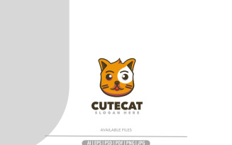 Cat mascot design logo template