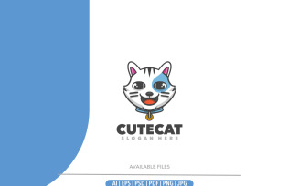 Cat playful logo simple mascot