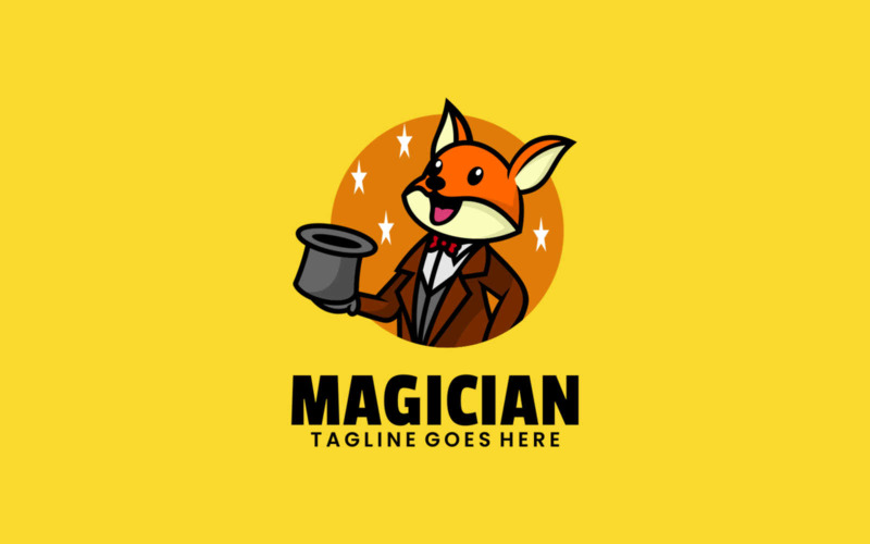 Magician Mascot Cartoon Logo Logo Template