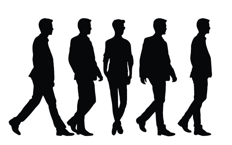 Male businessman silhouette collection Illustration
