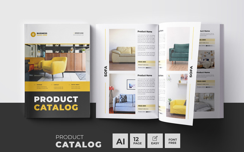 Furniture Catalog or catalog template Magazine Template
