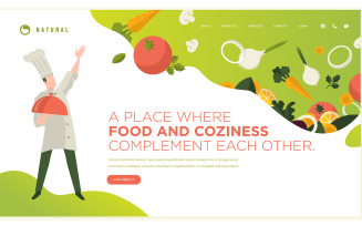 Web Page Design Template For Food And Drink V2 Illustration
