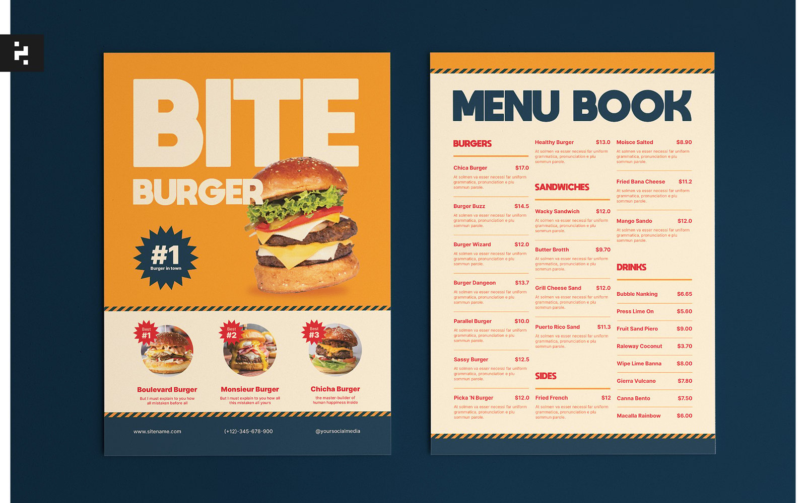 Kit Graphique #329045 Burger Restaurant Divers Modles Web - Logo template Preview