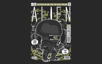 Alien Ilustrator T shirt Design