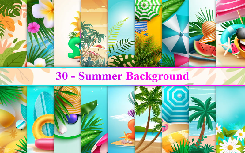 Summer Background, Summer Background Set, Summer Digital Paper
