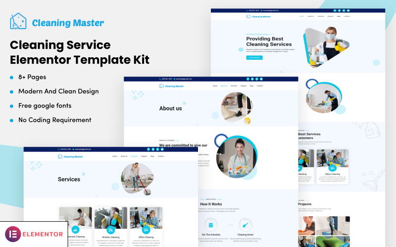 Cleaning Master - Cleaning Service Elementor Template Kit Elementor Kit