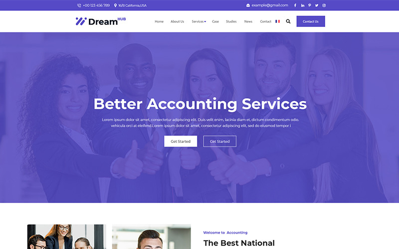 DreamHub Accounting and Management HTML5 Template Website Template
