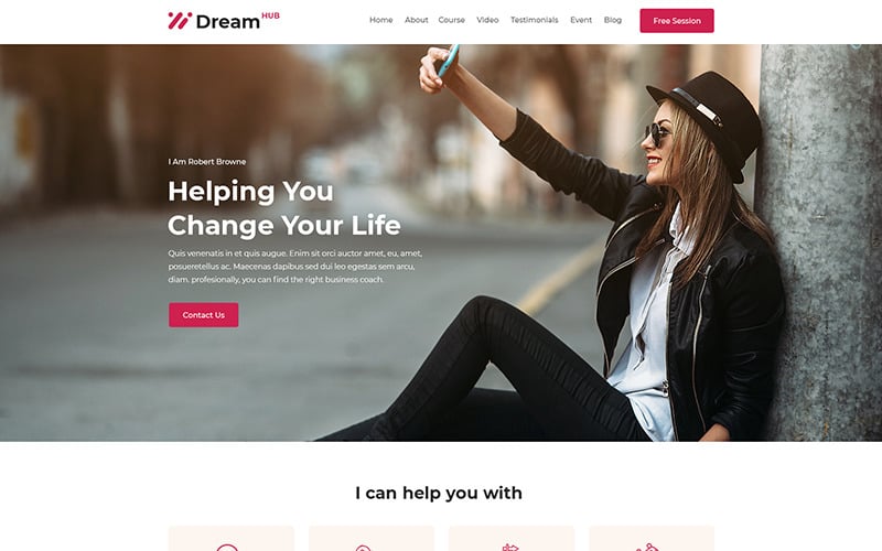 DreamHub Life Coach HTML5 Template Website Template
