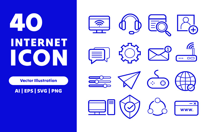 Internet Cyber Vector Icon Icon Set