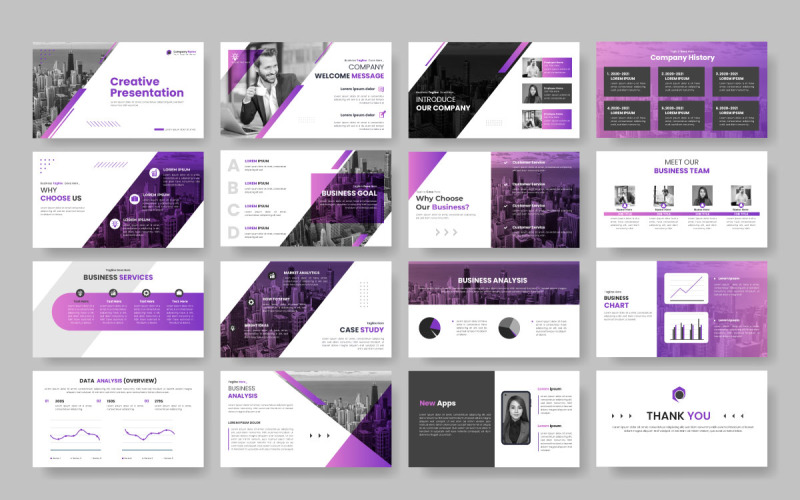 multipurpose business presentation and business presentation powerpoint template concept Illustration