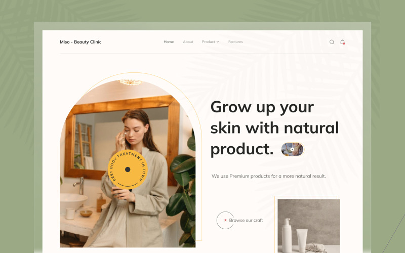 Skin Care Website Hero Section UI Element