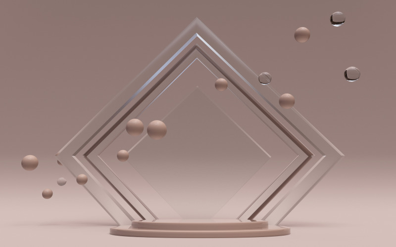 3D beige geometric minimal scene Background