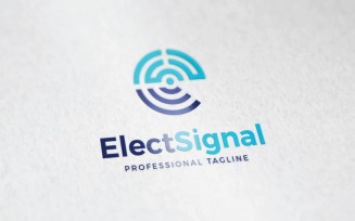 letter e signal logo or letter e computing logo