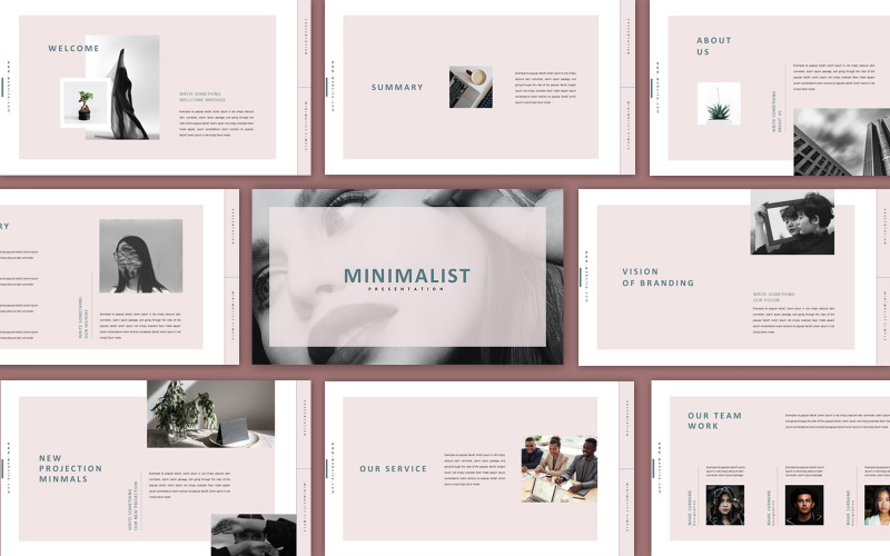 Minimalistic Minimal Presentation Template PowerPoint Template