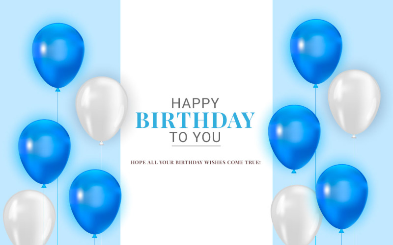 vector happy birthday design with balloon falling confetti on light background Illustration