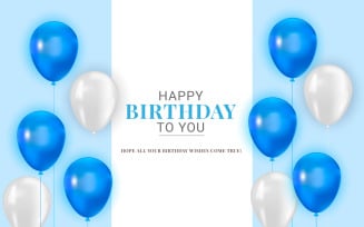 vector happy birthday design with balloon falling confetti on light background