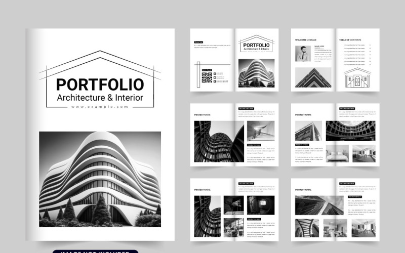 Architecture portfolio brochure vector Magazine Template