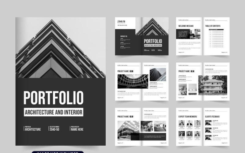Architecture portfolio template vector Magazine Template