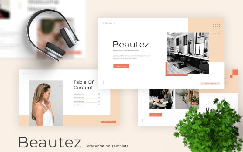 Beautez - Beauty Salon Powerpoint Template PowerPoint Template