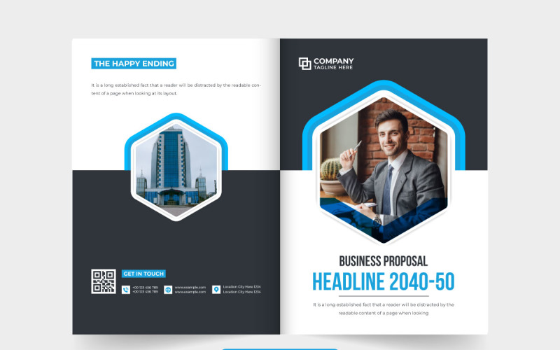 Business proposal magazine cover vector Magazine Template
