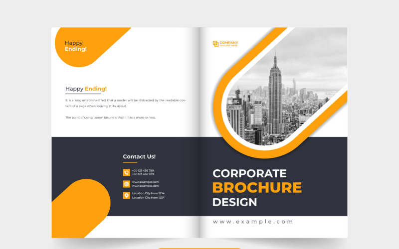 Company promotion booklet cover vector Magazine Template