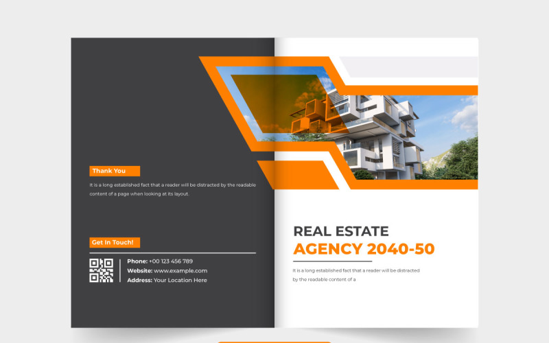 Creative book cover for real estate Magazine Template