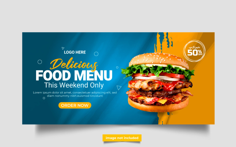 Food web banner social media promotion banner post design templat Illustration