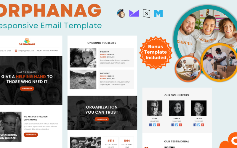 Orphanage – Charity Email newsletter Template Newsletter Template