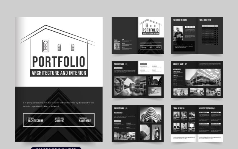 Real estate architect portfolio vector Magazine Template