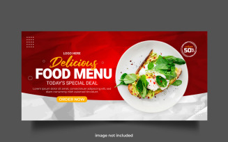 vector food web banner social media promotion banner post design template