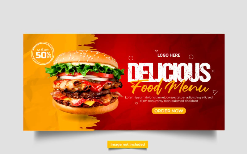 vector luxury food web banner social media promotion banner idea post design template Illustration