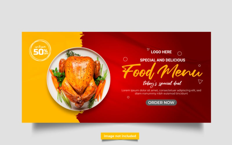 vector luxury food web banner social media promotion banner post design idea template Illustration