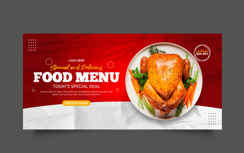 vector luxury food web banner social media promotion banner post design template Illustration