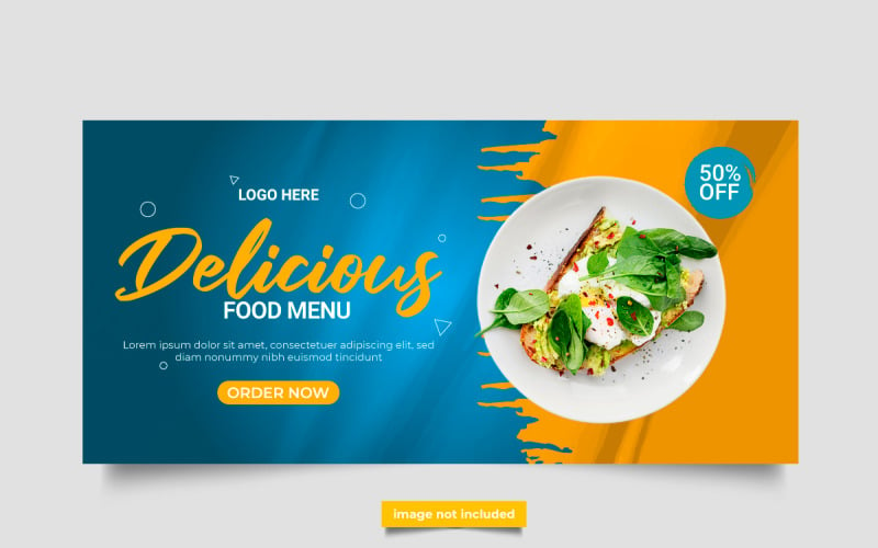 vector luxury food web banner social media promotion banner post design vector template Illustration