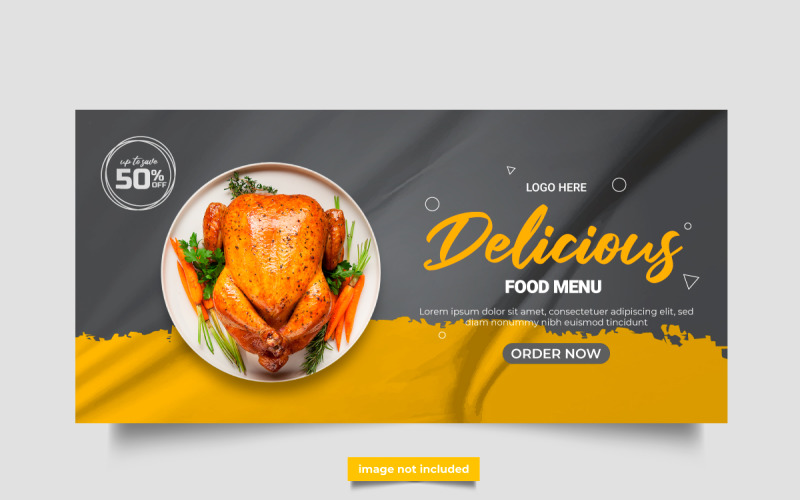 vector luxury food web banner social media promotion banner post design Illustration