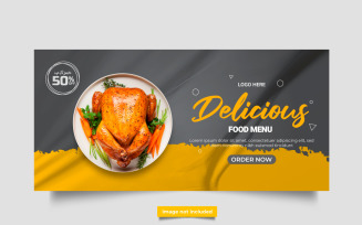 vector luxury food web banner social media promotion banner post design