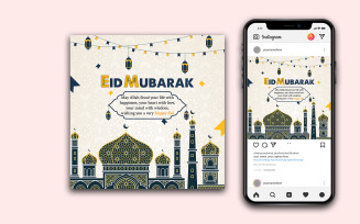 Happy Eid Mubarak Social Media Post Design