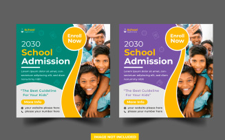 Back to school social media post banner template web banner post concept