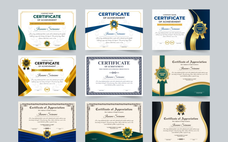 Education and office certificate set Certificate Template