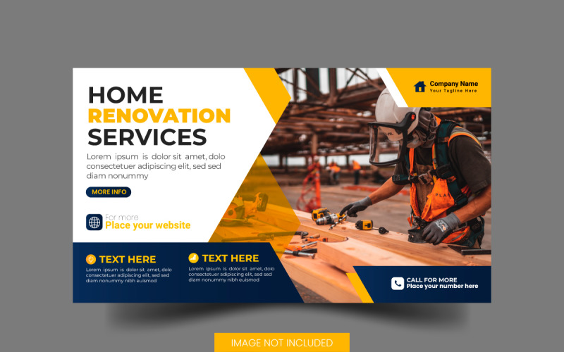 Handyman home repair web banner social media post home service post Illustration