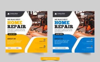 Vector handyman home repair social media post home service post design