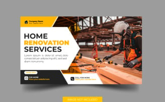 Vector handyman home repair web banner social media post home service post design