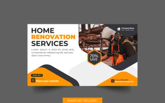 Vector handyman home repair web banner social media post home service post idea