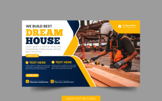 Vector handyman home repair web banner social media post home service post